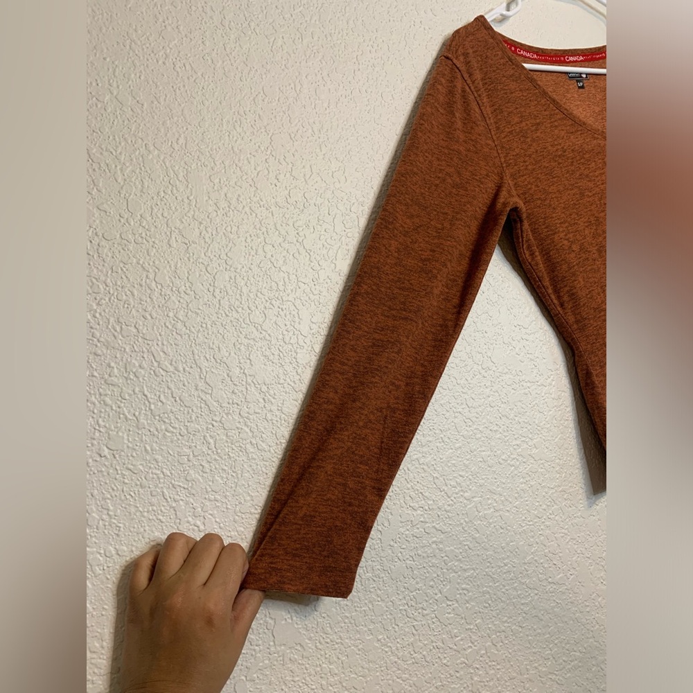 Canada Weathergear Womens Size Small Orange Activewear Long Sleeved Henley Shirt - Picture 6 of 8